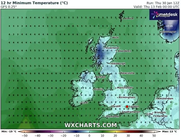 英国降雪地图显示了新的-8C雪弹将冻结英国人的确切日期和时间
