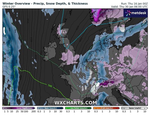 英国雪:新地图变成紫色,因为北极风暴将在几天内混乱回归